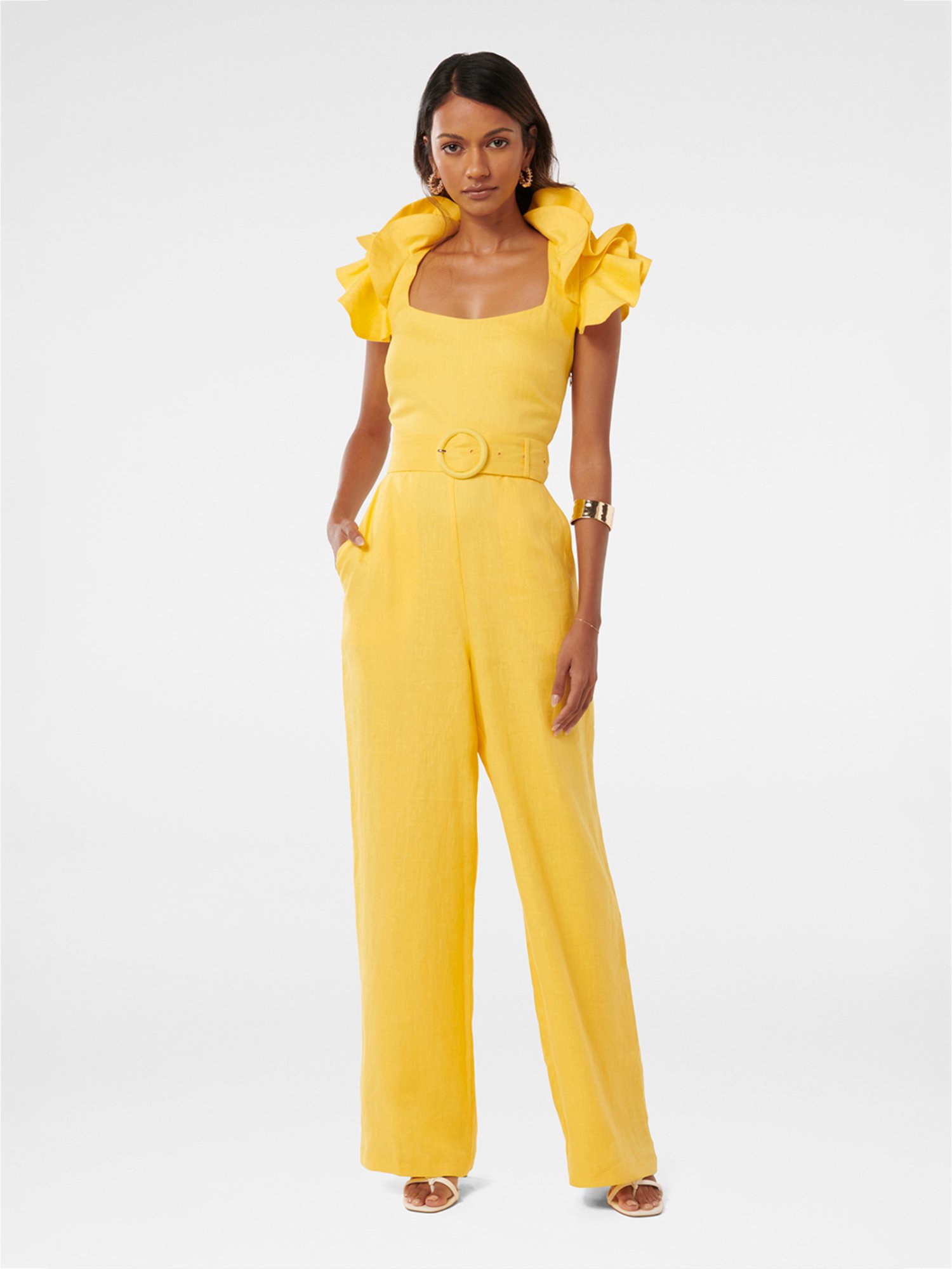 Forever New Macey Petite Ruffle Sleeve Jumpsuit With Belt