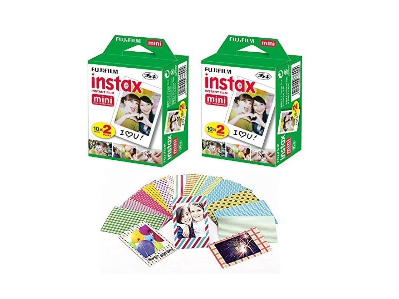 Fuji Instax Mini instant film 40 pieces with 20 decorative skin stickers for Fuji Instax Mini 8 and SP-1 2 x 10 x 2pack (40 pieces in total)