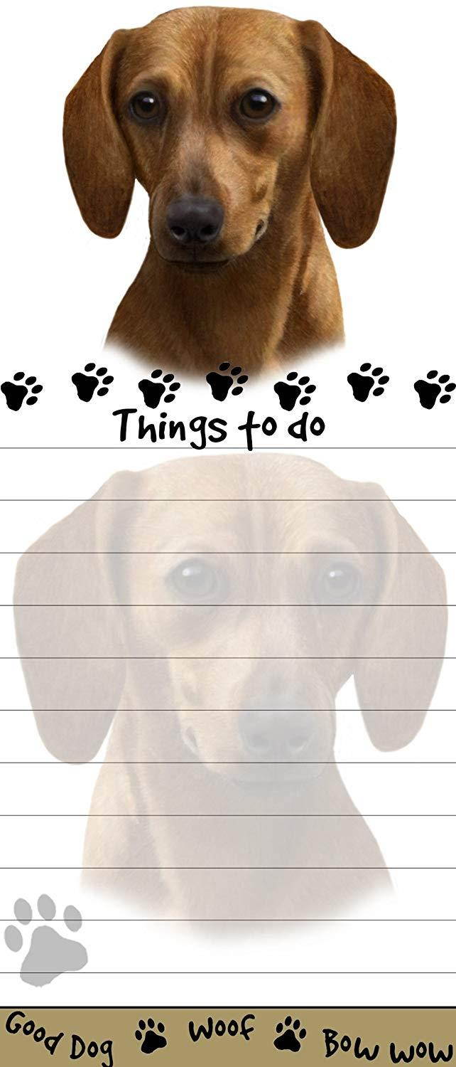 Dachshund Magnetic List Pads Uniquely Shaped Sticky Notepad Measures 8.5 by 3.5 Inches