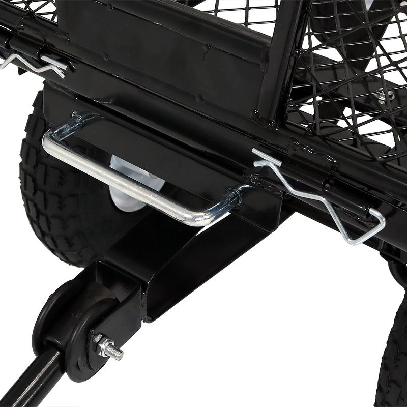 Sunnydaze Outdoor Lawn and Garden Heavy-Duty Steel Dump Cart with Removable Sides and Weather-Resistant Polyester Liner - Black