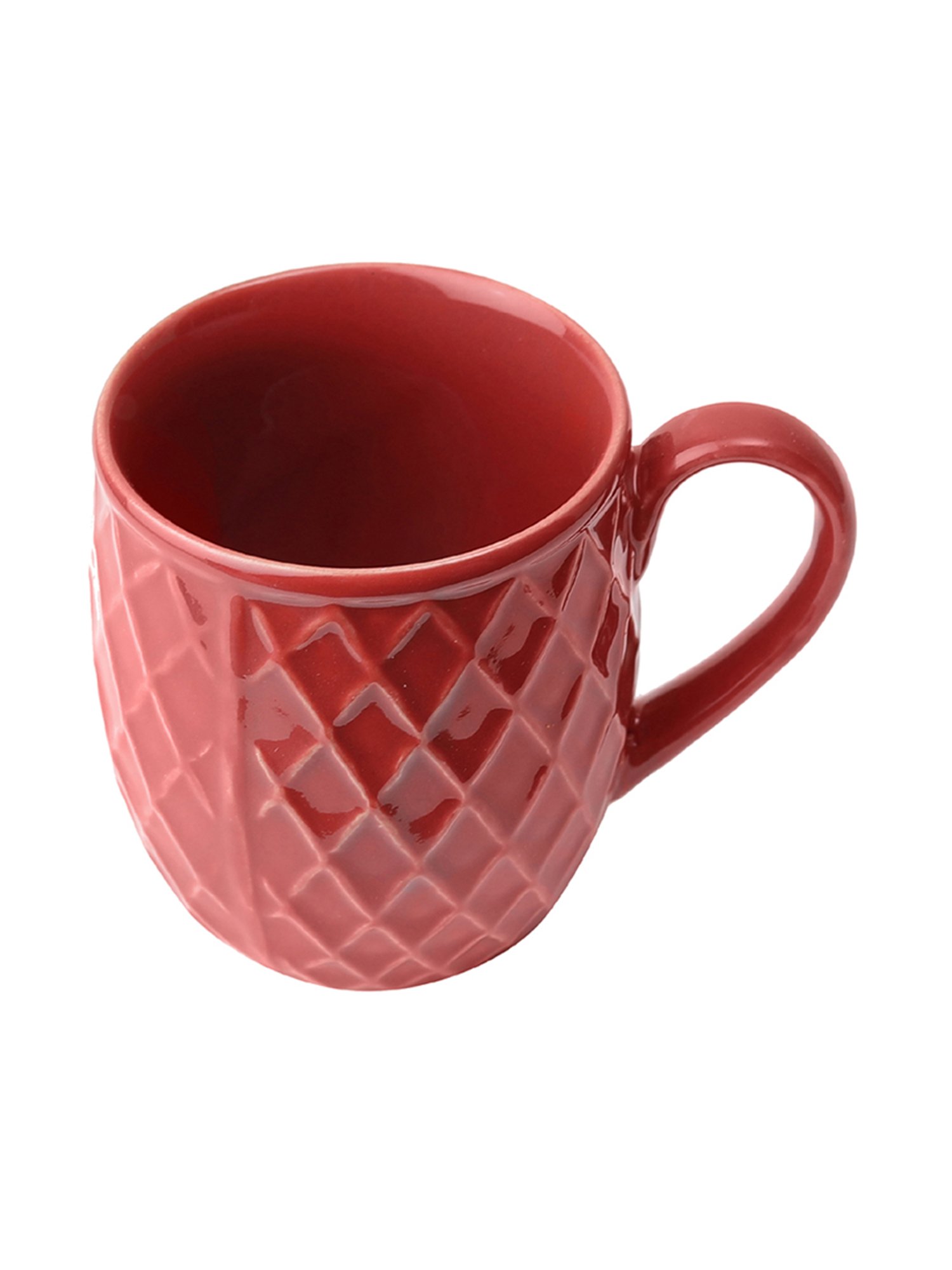 VarEesha Hand Crafted Studio Pottery Maroon Tea Cups (200 ml) - Set of 4