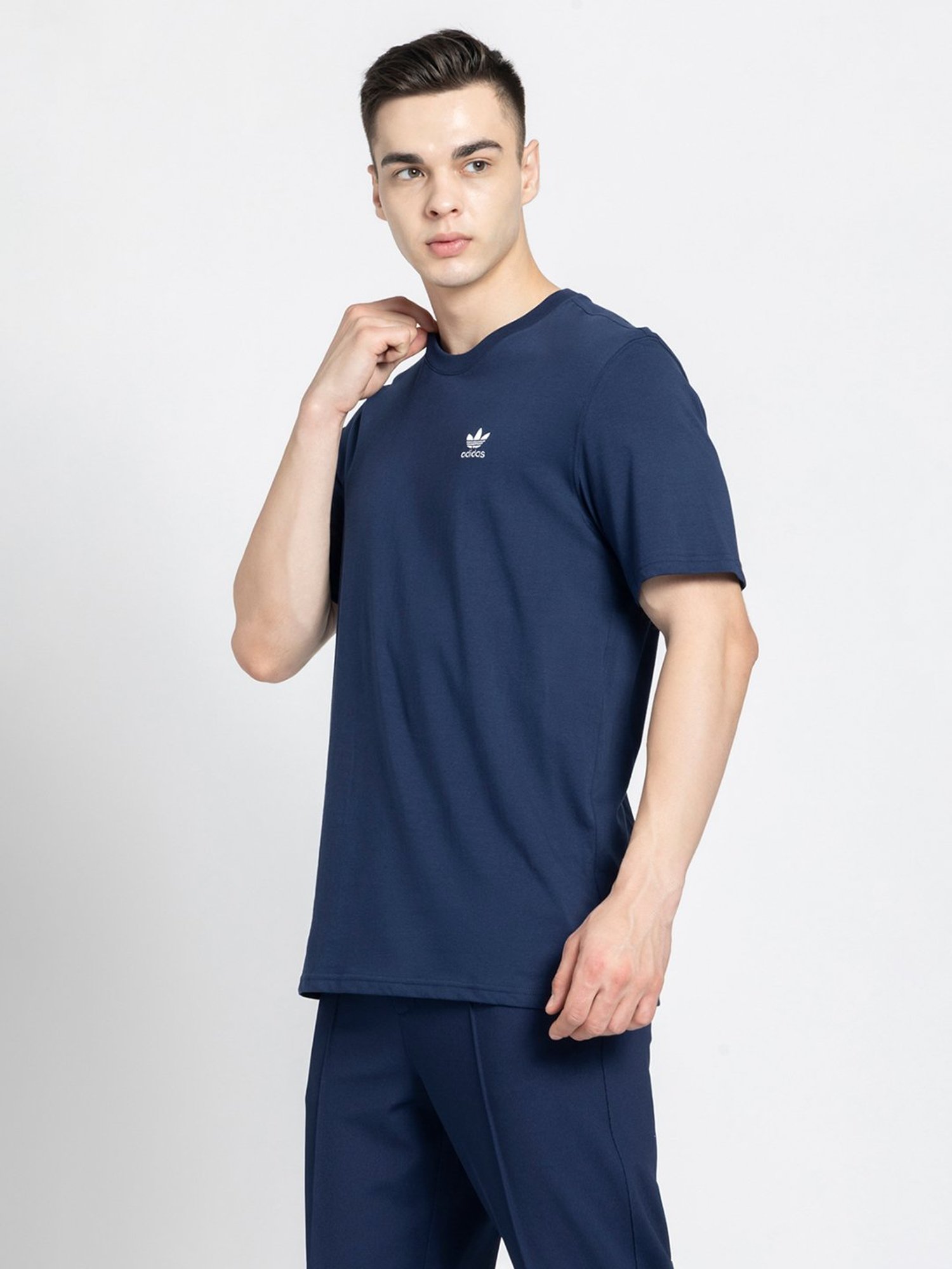 Adidas Originals Essentials Navy Regular Fit Cotton T-Shirt