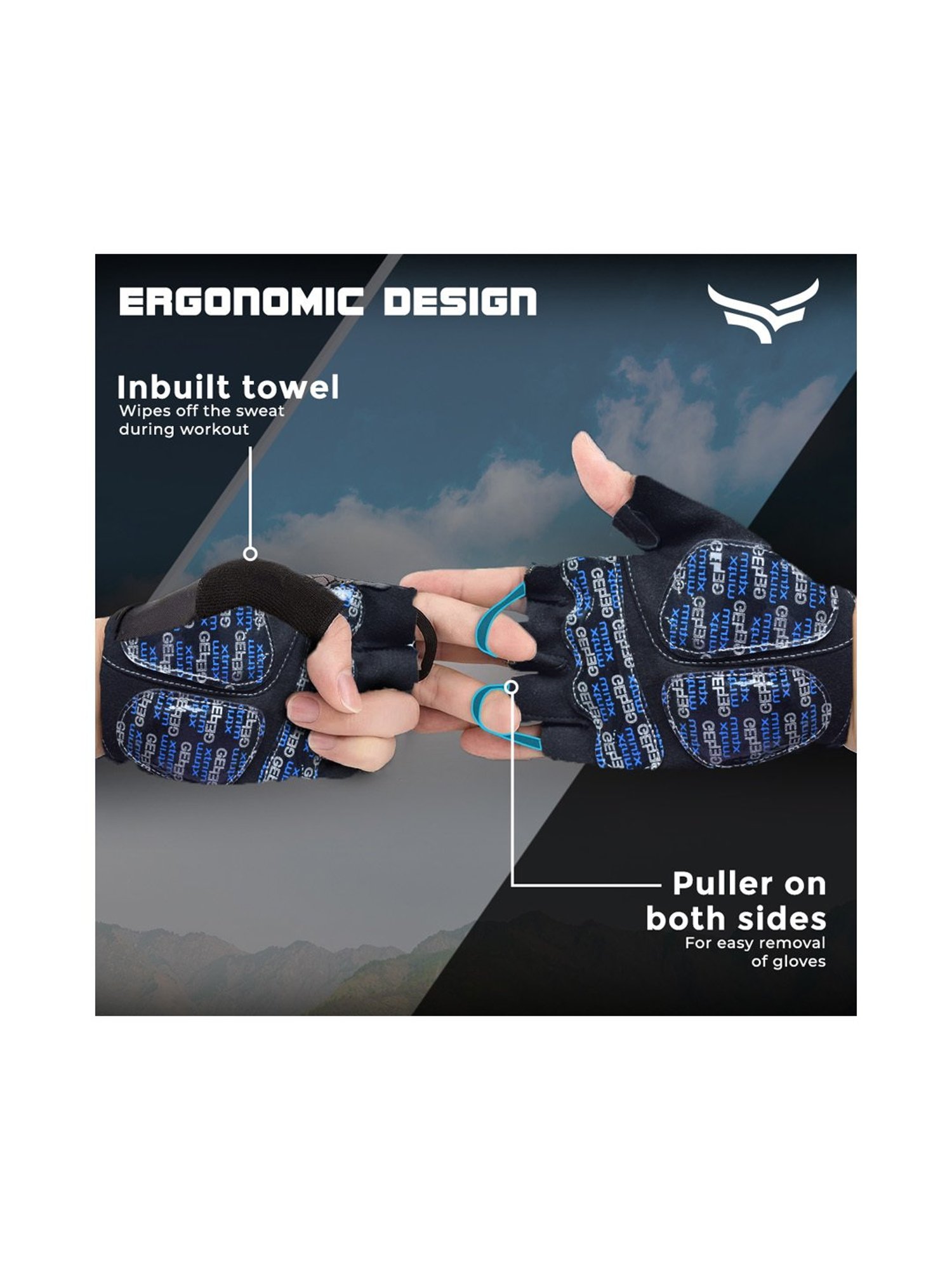 Protoner Gym Gloves with Padded Palm and Wrist Support (Black)