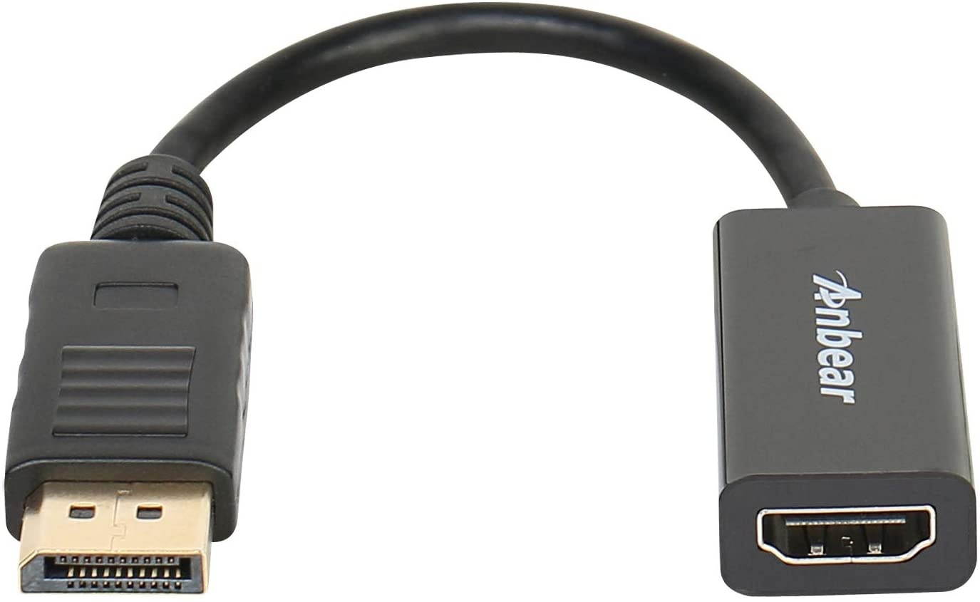 Display Port to HDMI AdapterAnbear Displayport to HDMI Adapter Cable(Male to Female) for DisplayPort Enabled Desktops and Laptops to Connect to HDMI Displays Adapter