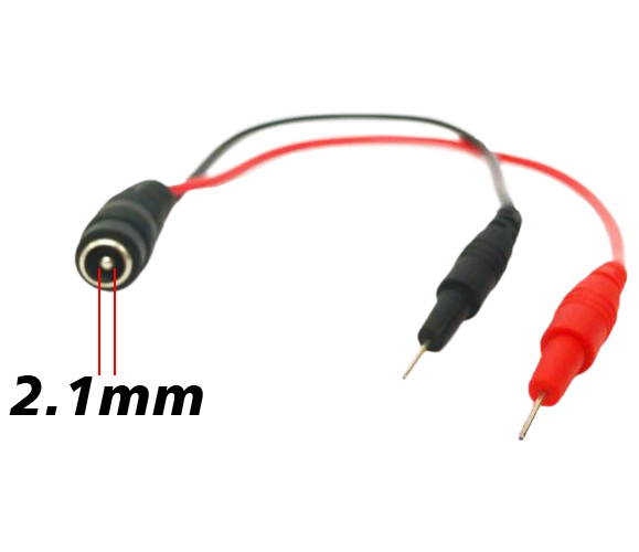 Wall Adapter to Test Pin Cable, Converts Wall Adapter 2.1mm Center Positive Output to Test Leads with Pins