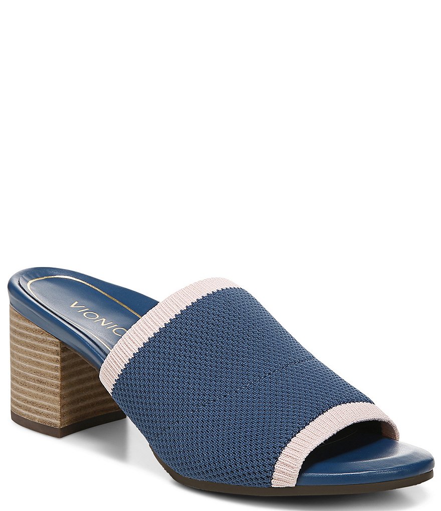 Vionic Fleur Knit Block Heel Mules