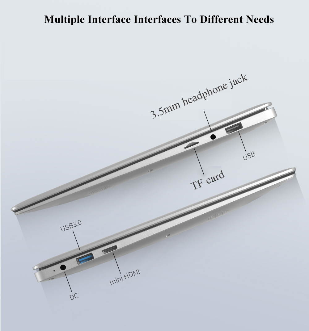 EZbook S5 14.0 In Laptop Intel Atom E3950 1920 * 1080 IPS Win 10 Narrow Bazel Notebook 6GB RAM DDR4 Integrated Card 64GB SSD Laptop