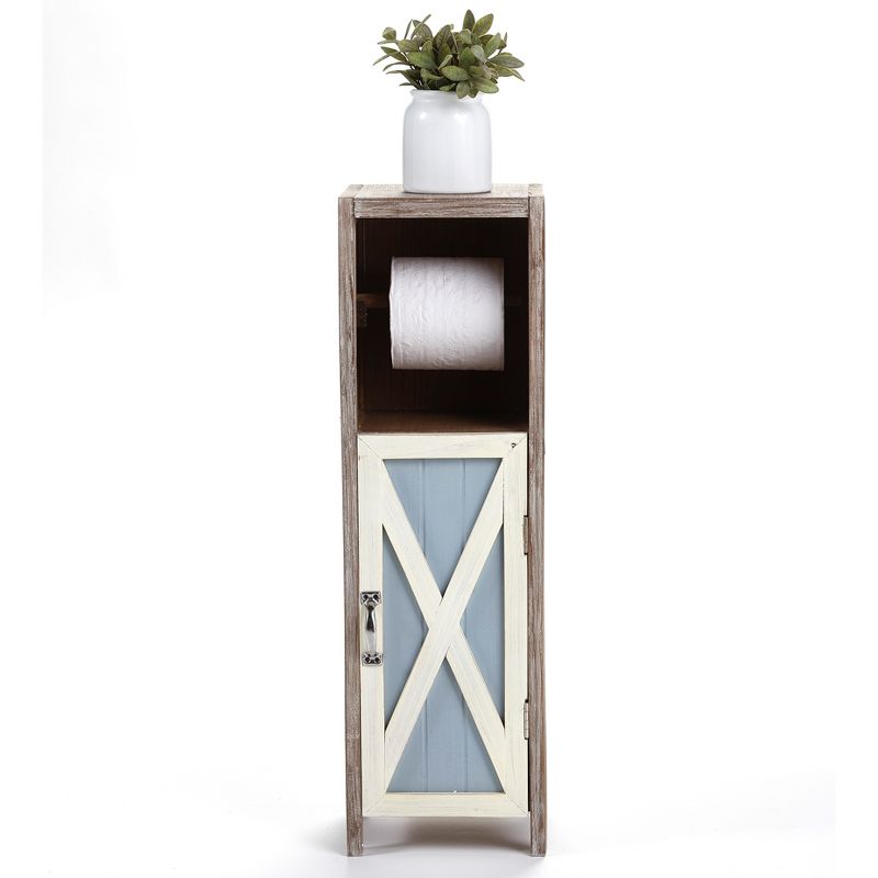 Lakeside Toilet Paper Storage Cabinet with Toilet Paper Holder - Rustic Barn Door