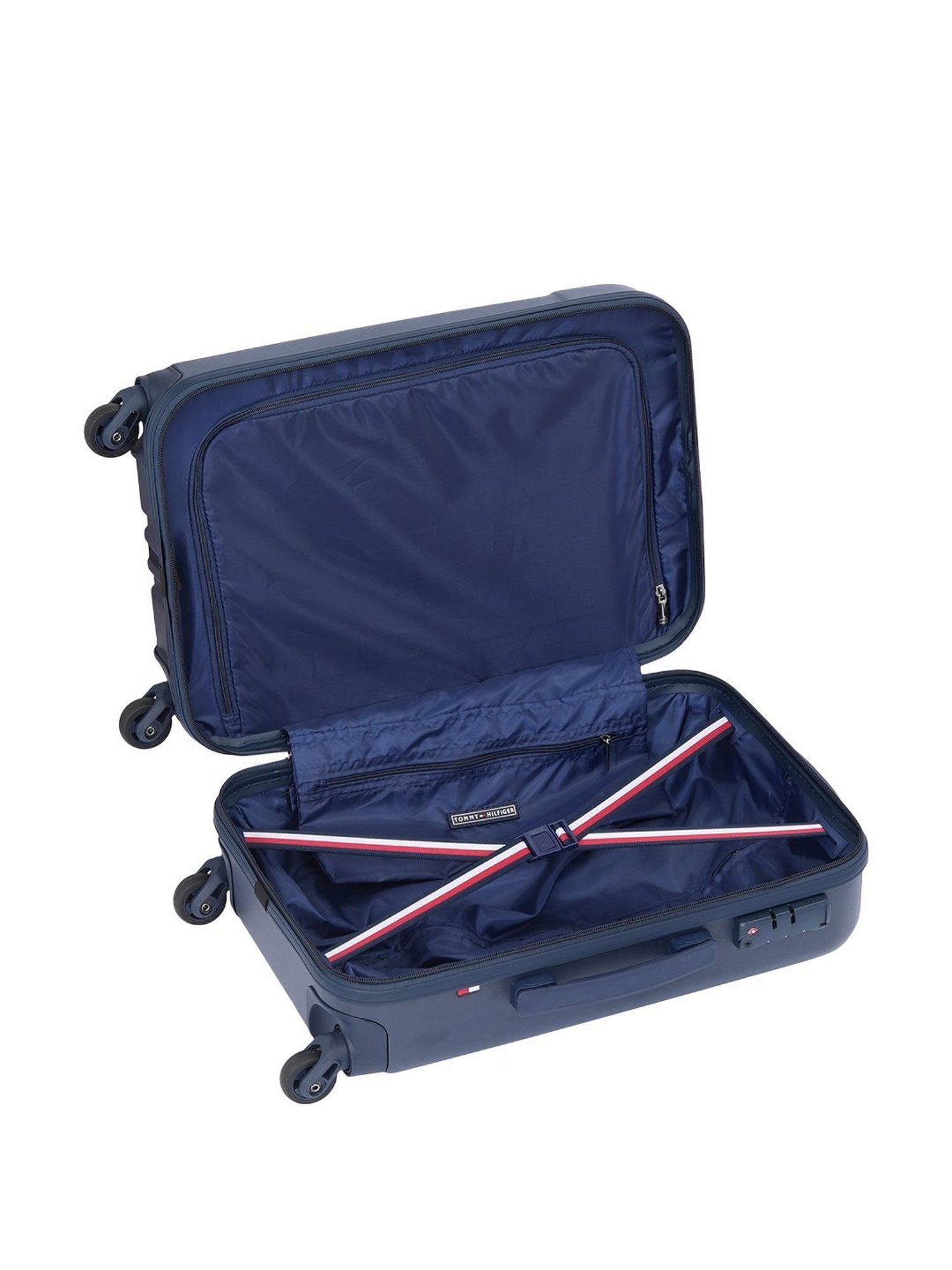 TOMMY HILFIGER Wyoming Navy 4 Wheels Small Hard Cabin Trolley Bag 55 cm