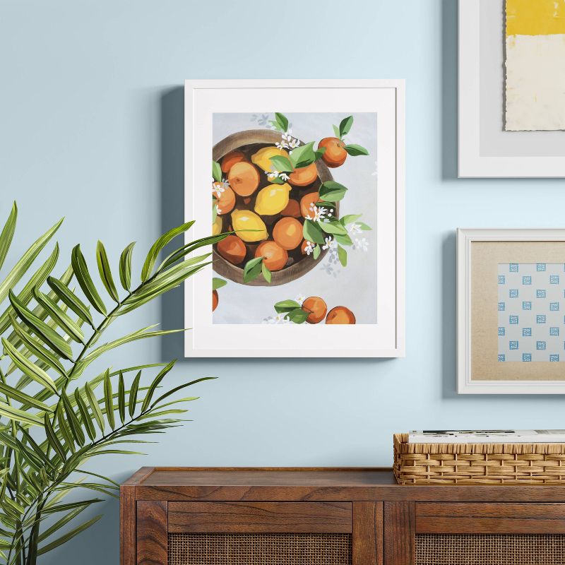 16" x 20" Citrus Matted Framed Decorative Wall Art Orange - Threshold™