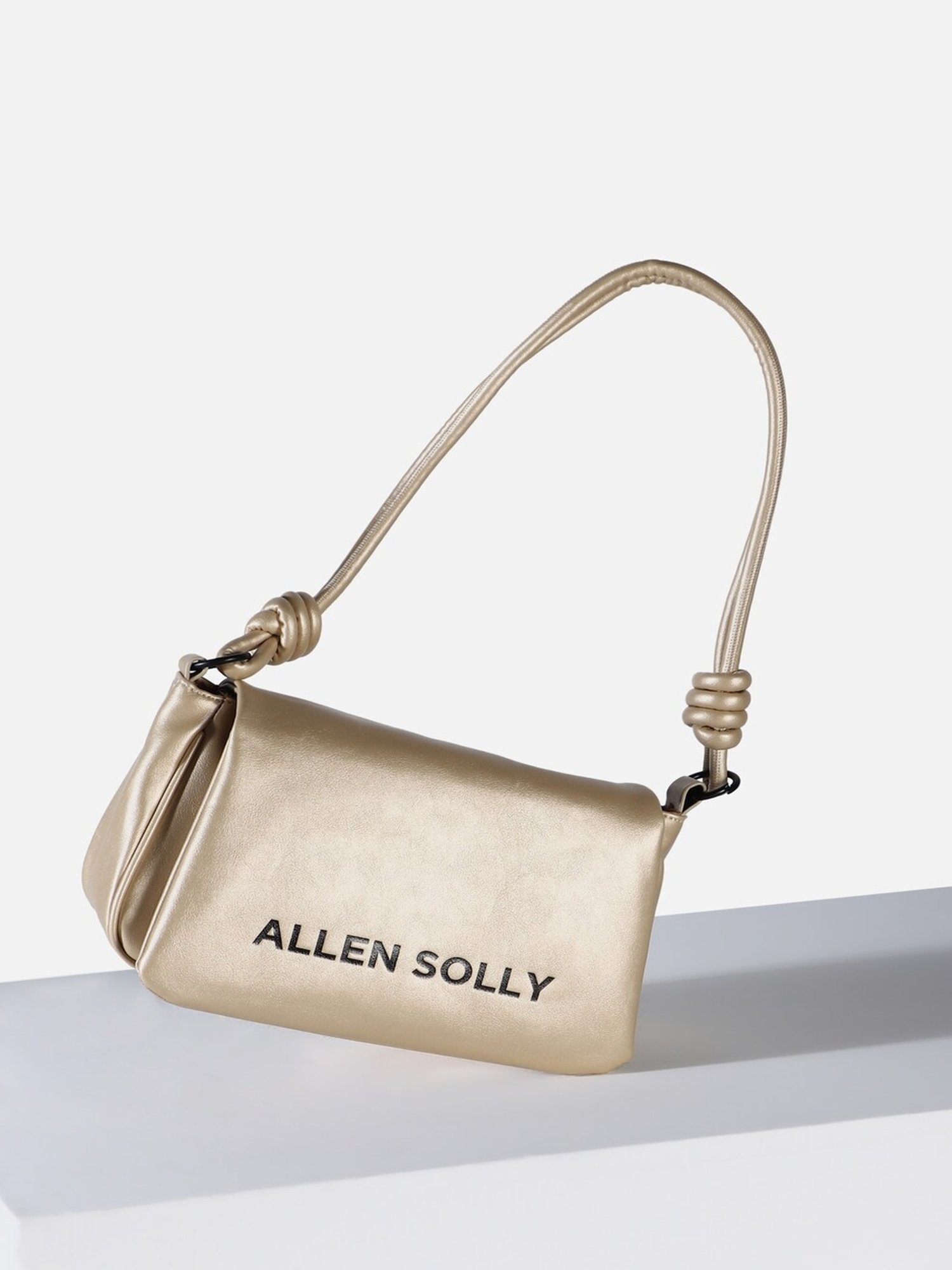 Allen Solly Gold Logo Medium Shoulder Handbag