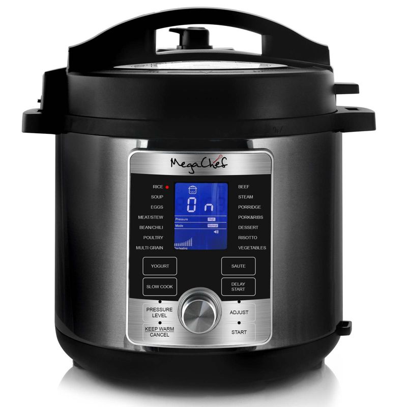 MegaChef 6qt Digital Electric Pressure Cooker - Silver