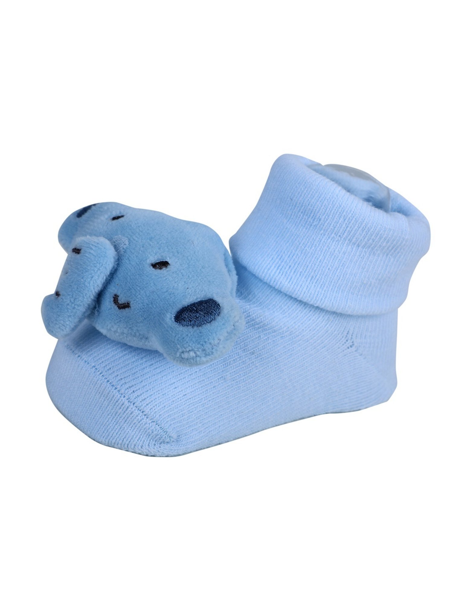 Baby Moo Kids Powder Blue Cotton Applique Socks
