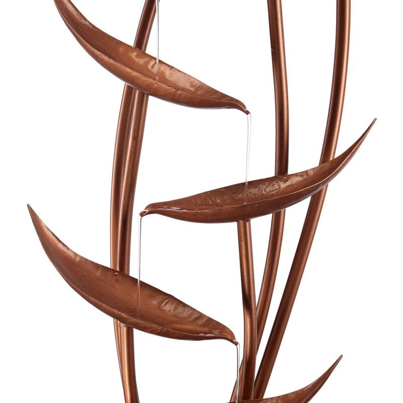 John Timberland Rustic Modern Outdoor Floor Water Fountain 41" High Cascading Leaves for Yard Garden Patio Deck Home