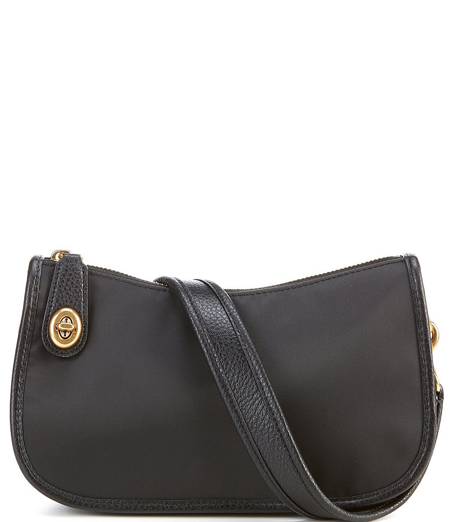 COACH Originals Swinger Nylon and Pebble Leather Shoulder Bag