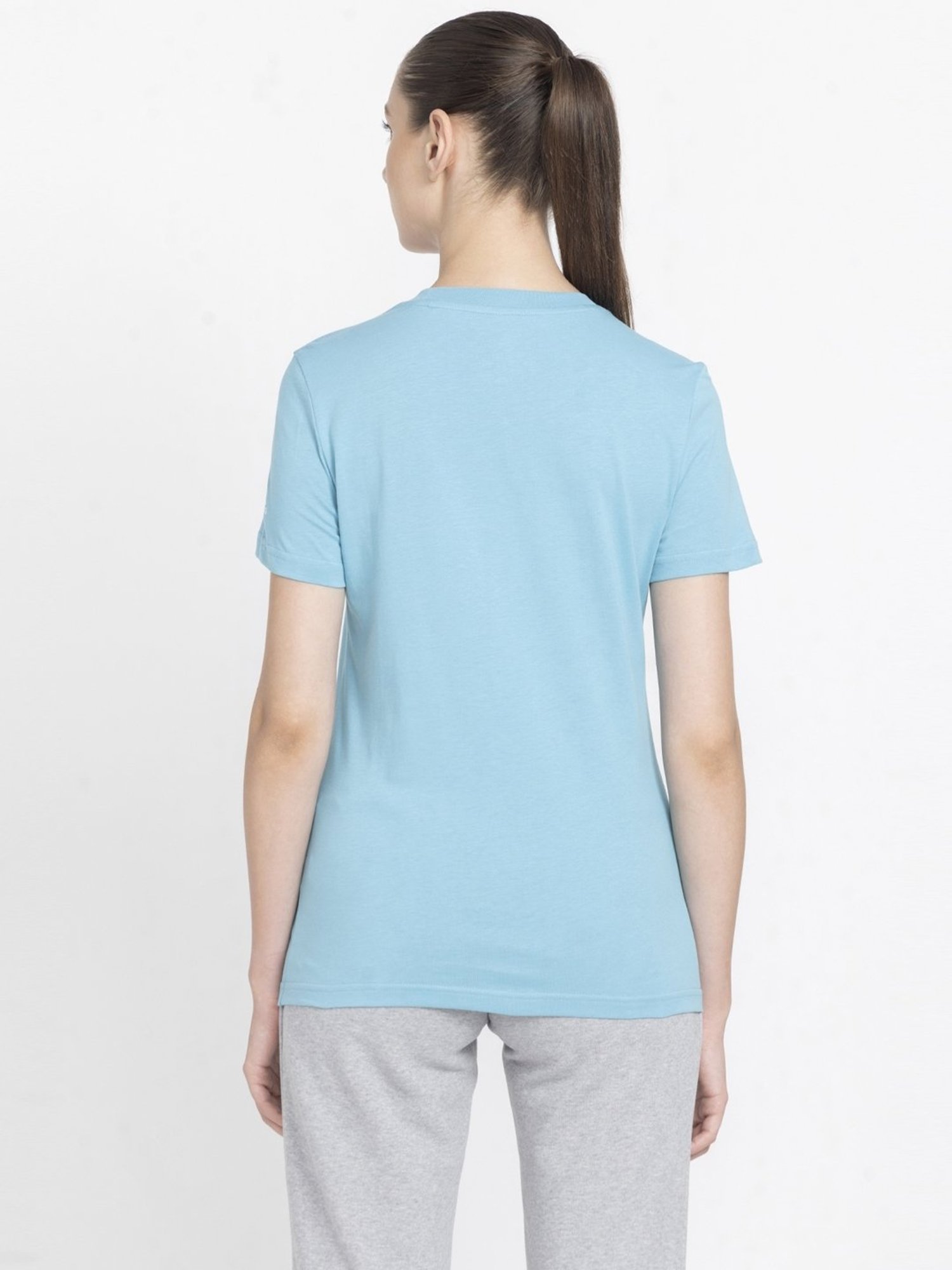 adidas Sky Blue Cotton Printed T-Shirt