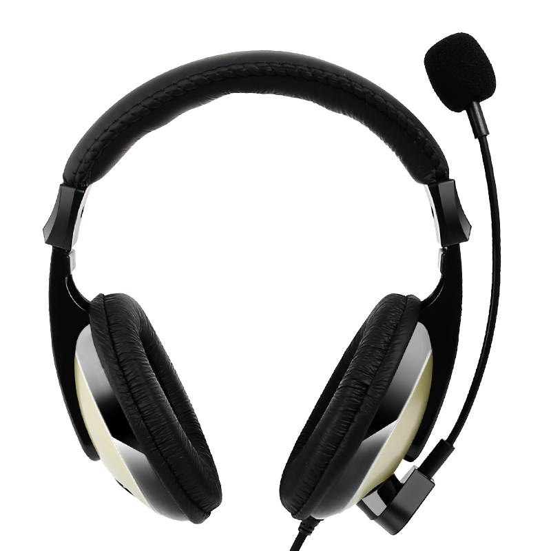 SENICC ST-2688 Stereo Audio Headset with Mic 3.5mm Dual Plugs, Computer Headphones for School Teaching Video Chat Online Class