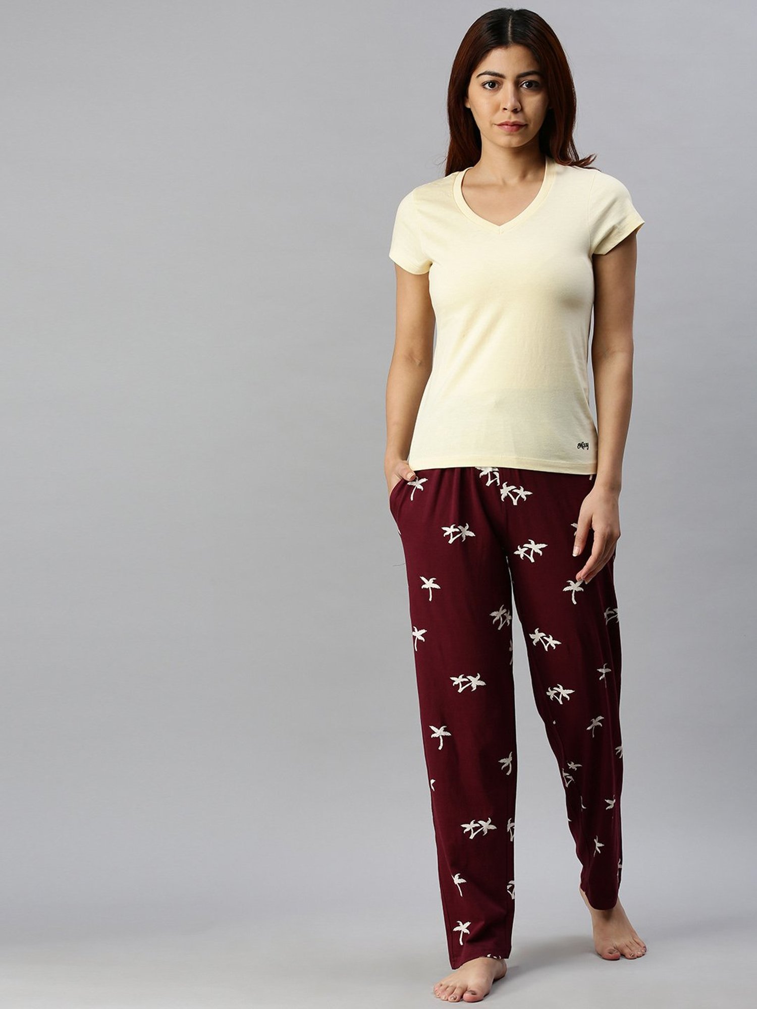 Kryptic Maroon Printed Pyjamas