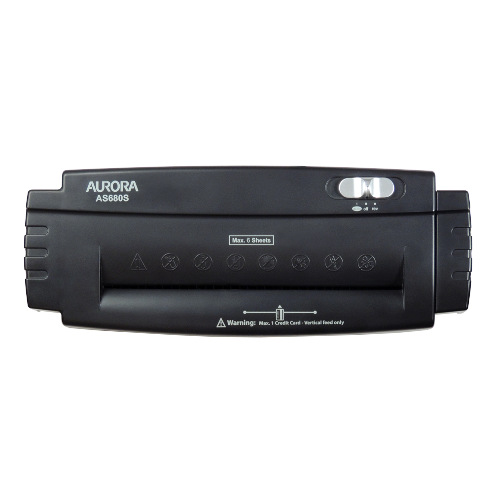 Aurora AS680S Professional Light Duty Strip Cut Paper / Credit Card Shredder without Wastebasket