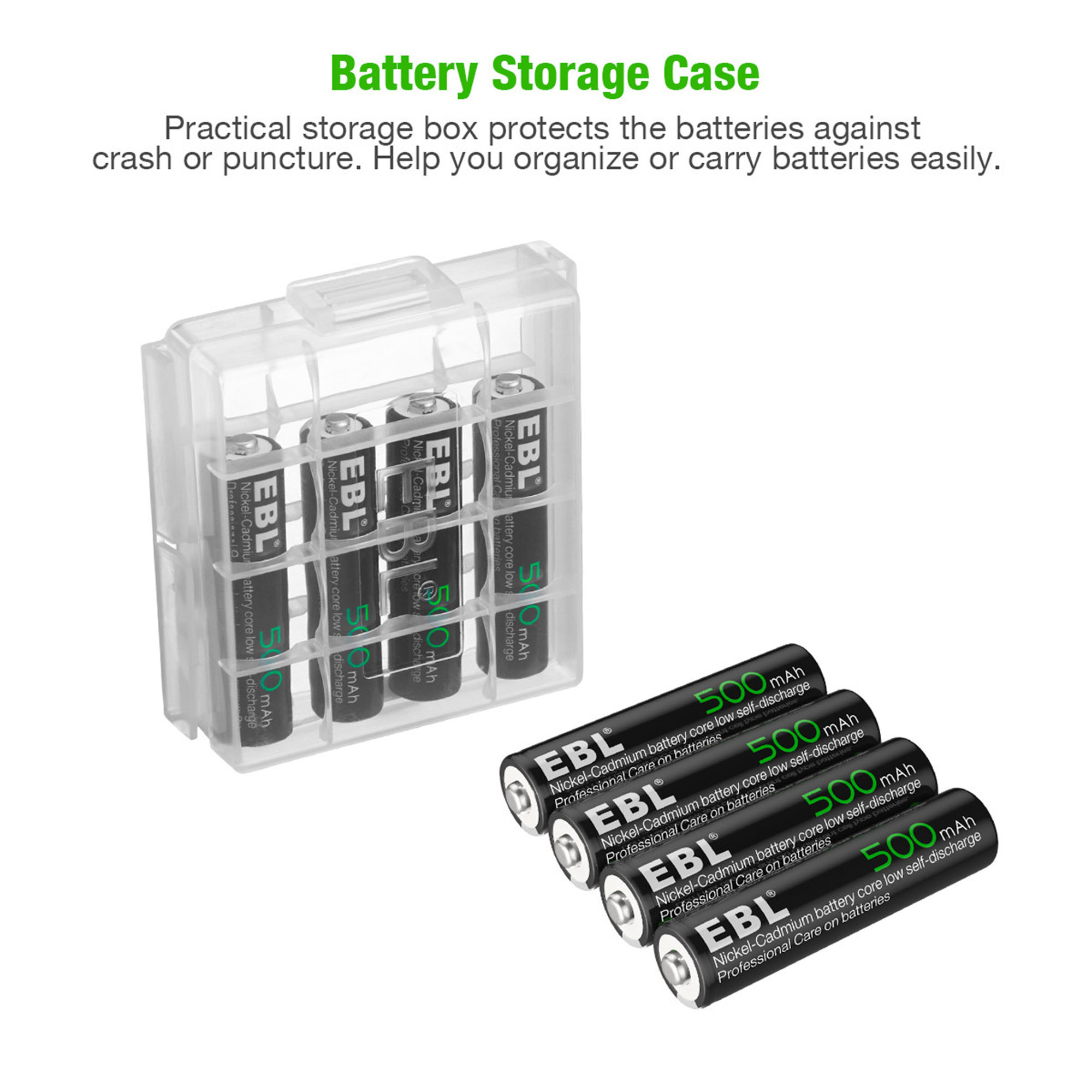EBL 8 Pcs AAA 1.2V Rechargeable Batteries 500mAh Ni-Cd Battery for TV Keyboards