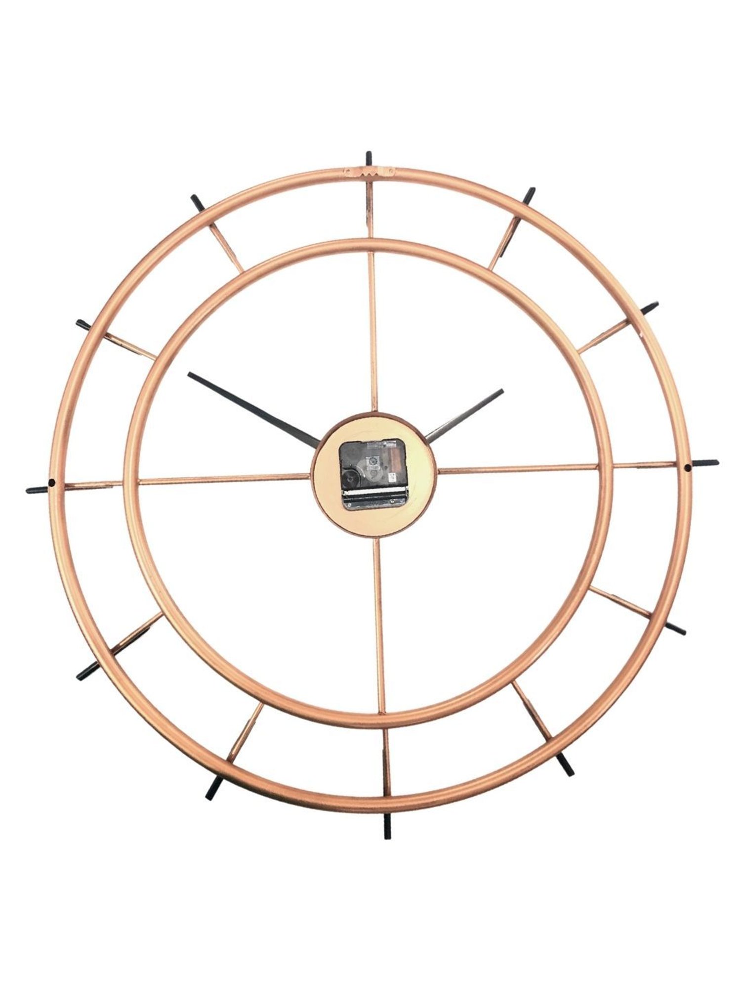 CHRONIKLE Elegant Round Copper Rose Gold Iron Wall Clock
