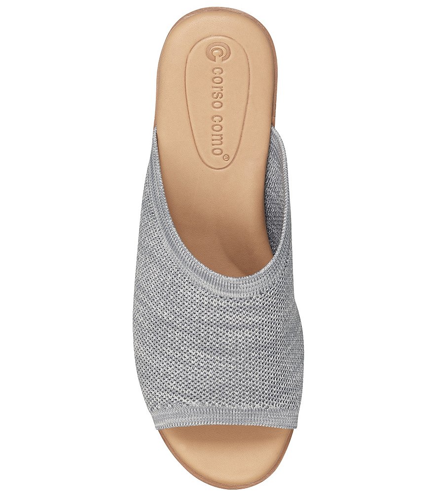 CC Corso Como Ditya Two-Tone Knit Slide Wedge Sandals