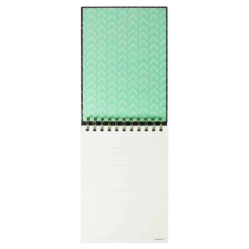 6" x 8" 100 Sheet Lined Spiral Notepad Black/Gold Foil - greenroom