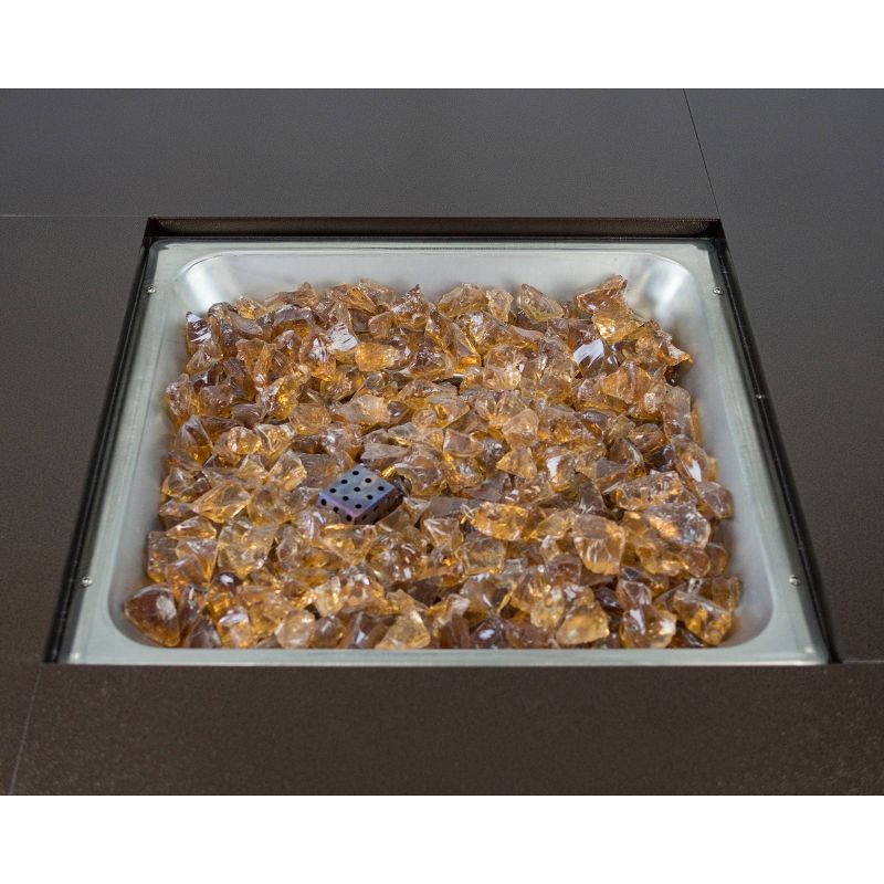 Pleasant Hearth Rio 38" Wicker and Bronze Gas Fire Pit Table