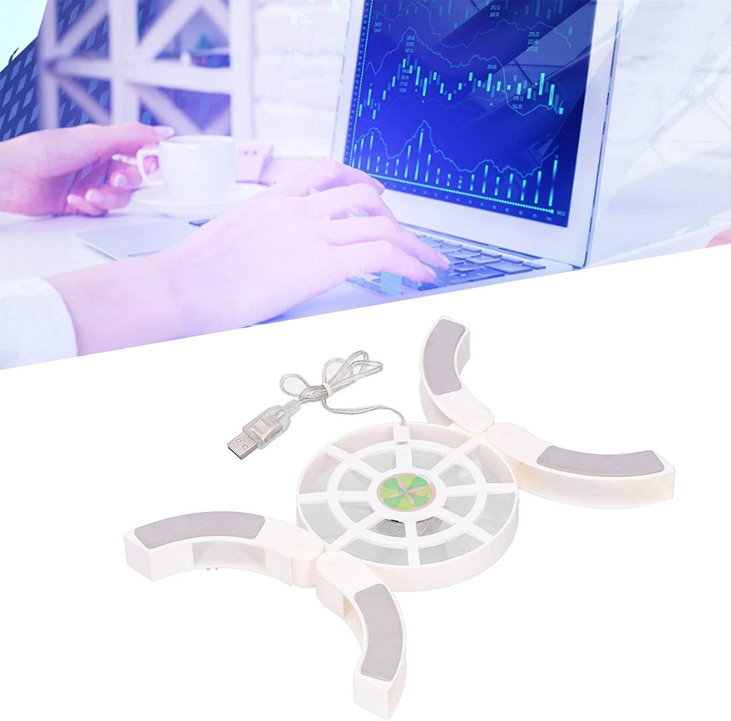 Surebuy Laptop Cooler Pad, USB PC Cooling Base for PC Mac PS4(White, Pisa Leaning Tower Type)