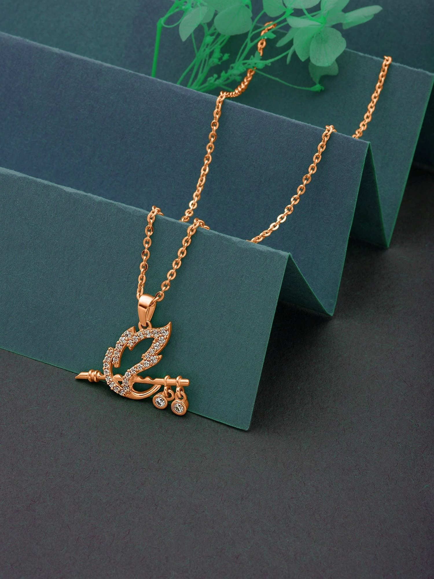 Silberry 92.5 Sterling Silver Rose Gold Deity Spirit Pendant with Chain