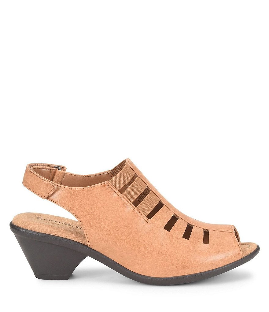 Comfortiva Faye Leather Block Heel Sandals