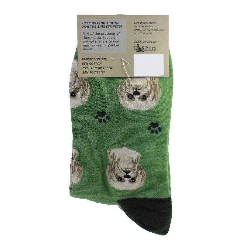 Novelty Socks 15.25" Tan Shih Tzu Socks Premium Quality E & S Pet  -  Socks