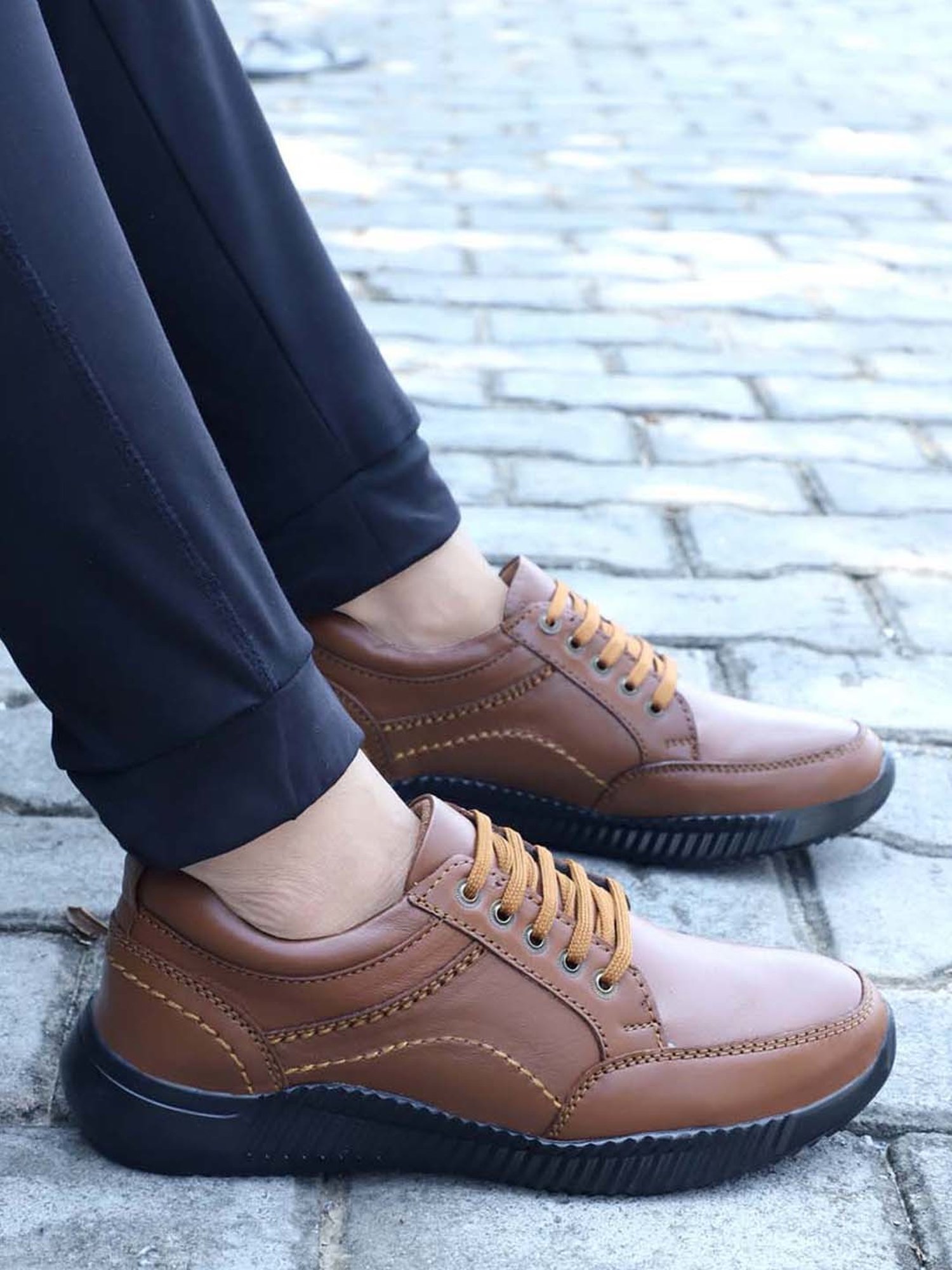 Eego Italy Men's Brown Derby Shoes