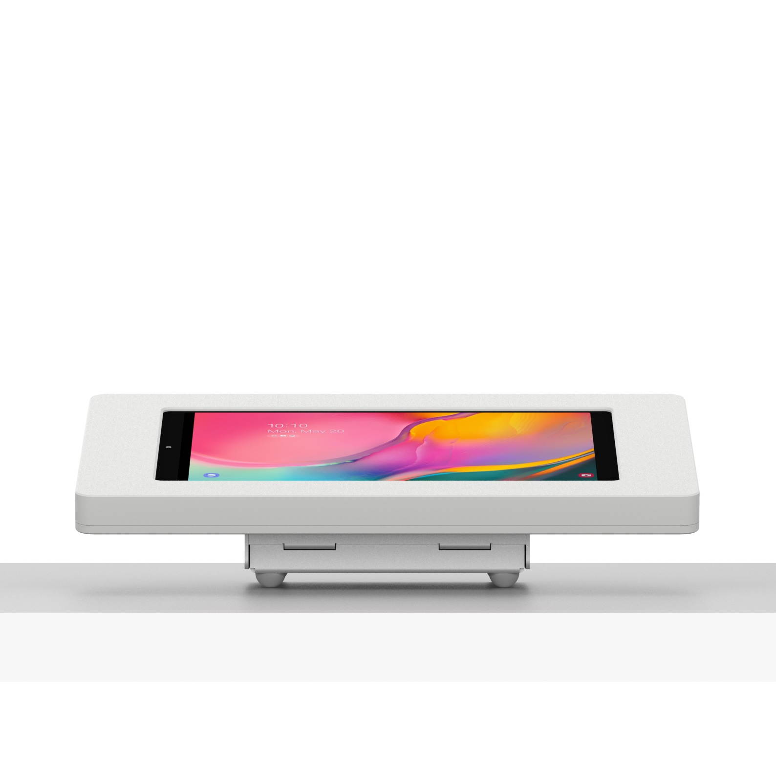 VidaMount White Enclosure and Fixed Tilted 15&deg; Desk / Surface Mount [Bundle] compatible with Samsung Galaxy Tab A 10.1 (2019)