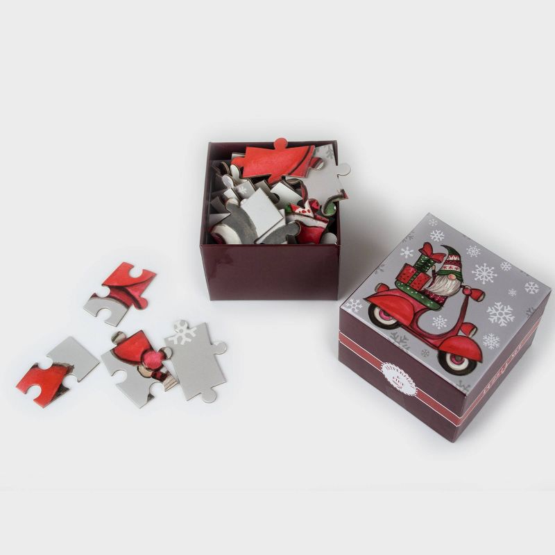 16oz Ceramic Gnome on Motorcycle Mug and Puzzle Gift Set - Peppermint & Pine