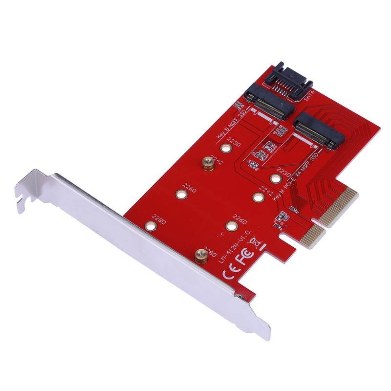 PCI-E PCI Express 4X 8X 16X to NGFF (M.2) SSD Hard Drive Extension Card Adapter Card Desktop PC Add On Cards with Screwdriver
