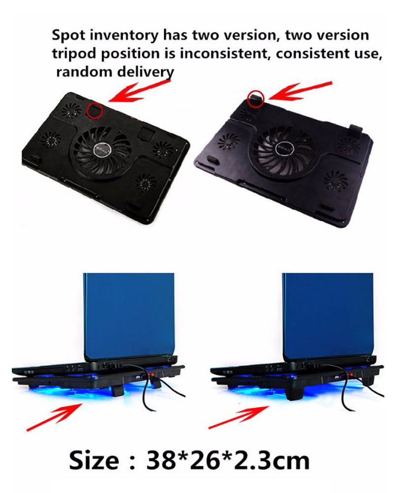 NAJU N5 Laptop Cooling Pad for 12-17 Inch Laptop with 5 Quiet Cooling Fans, Ergonomic Comfort Notebook Cooler, Light-Weight Gaming Laptop Cooler Stand