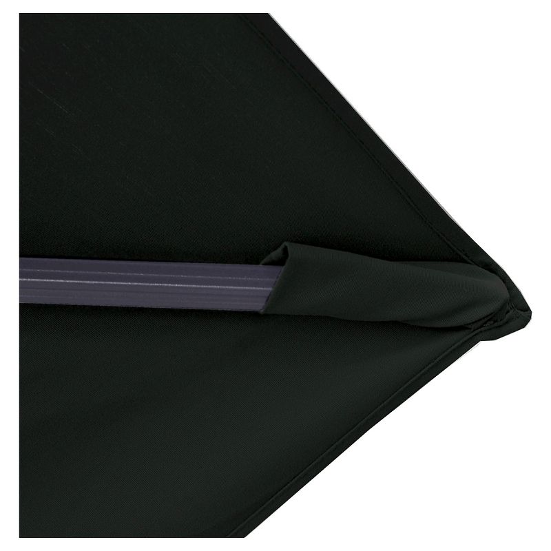 Island Umbrella Santorini II 10' Square Cantilever Umbrella in Black Sunbrella