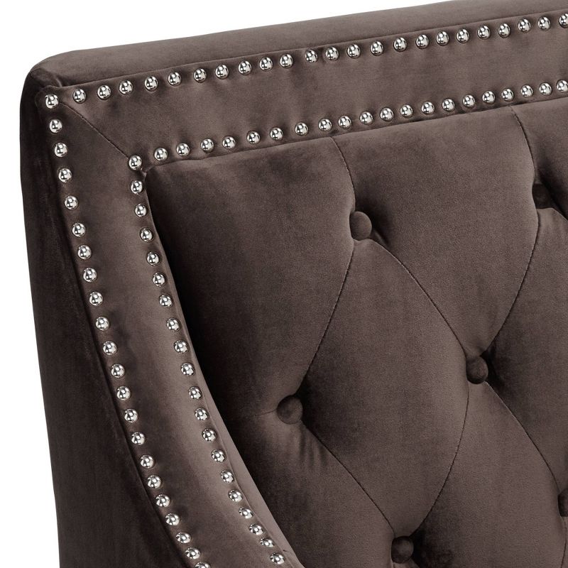 55 Downing Street Tiffany Chocolate Brown Tufted Armchair