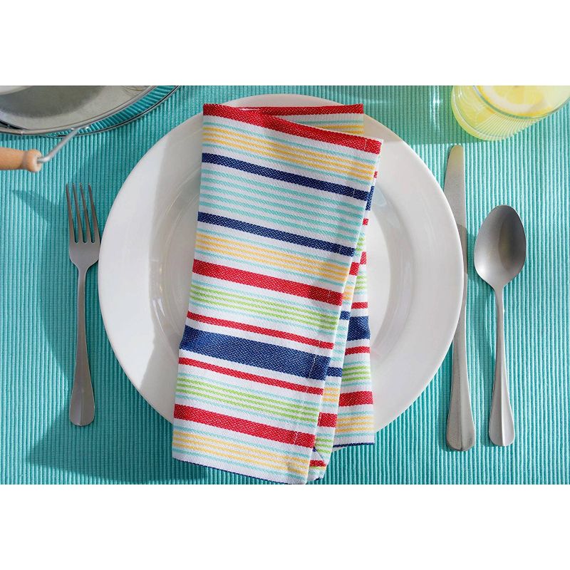 6pk Cotton Primary Striped Napkins - Design Imports