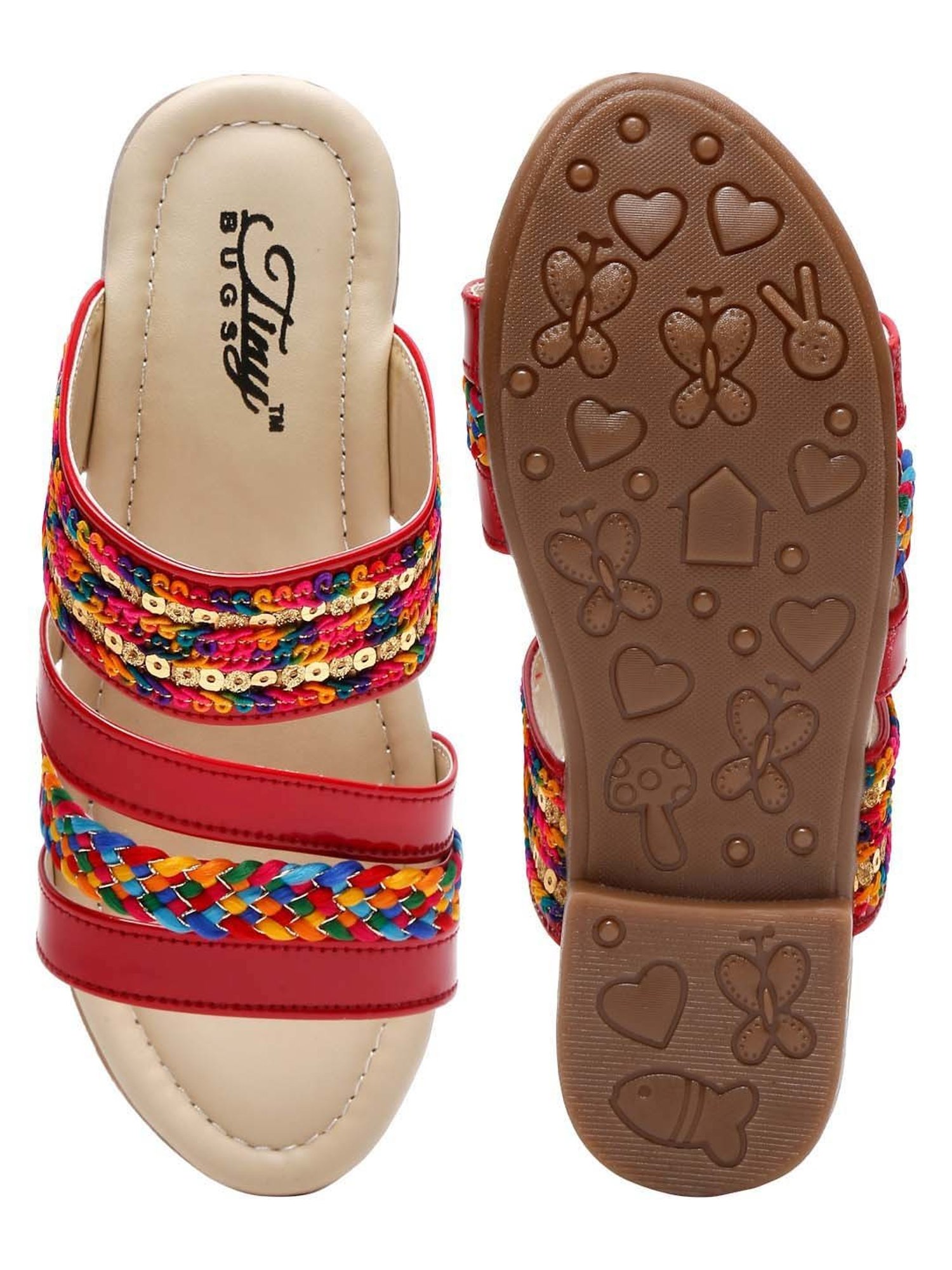 Shoetopia Kids Beige Toe Ring Sandals