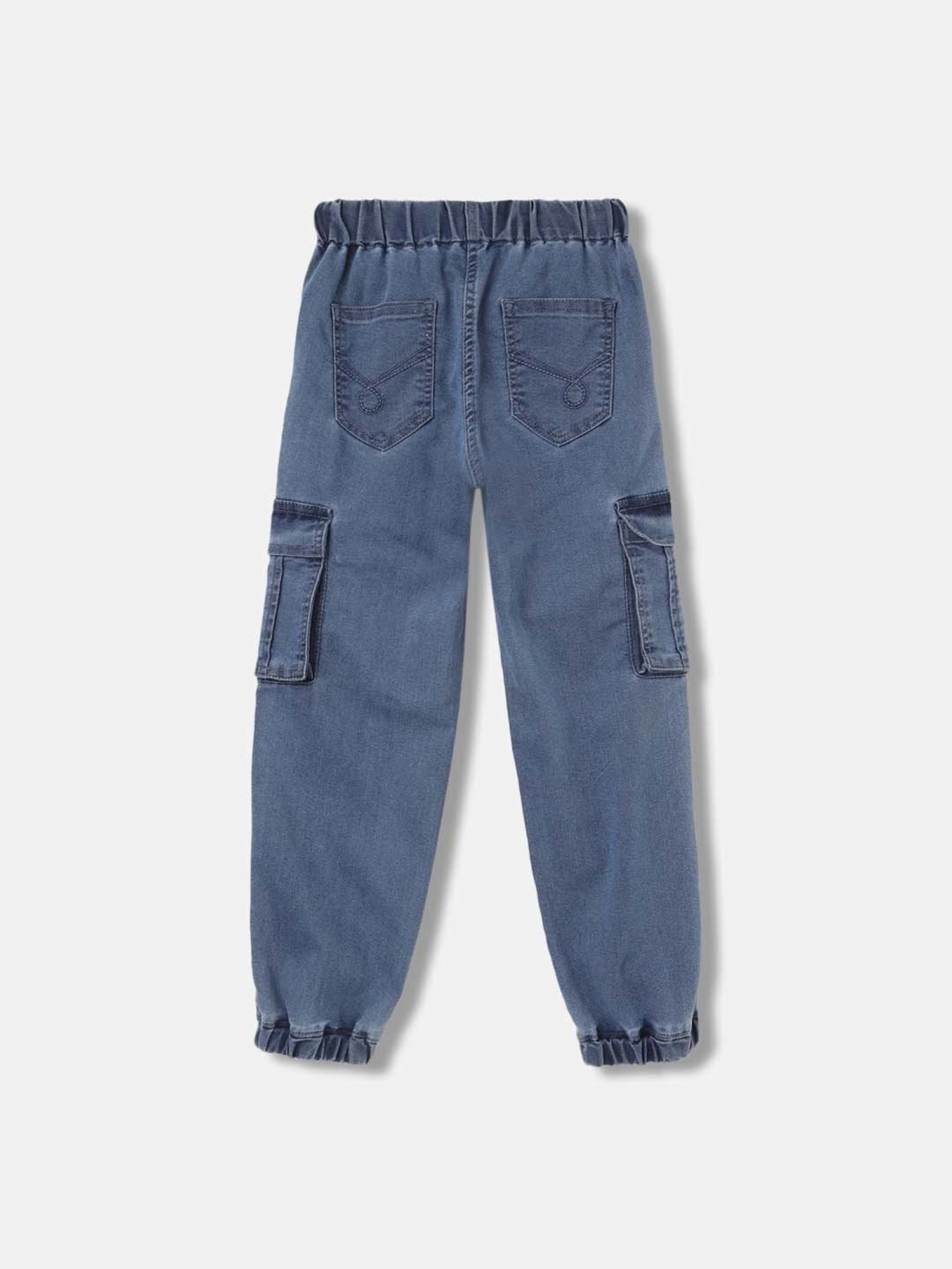 Blue Giraffe Girls Blue Cotton Washed Jeans