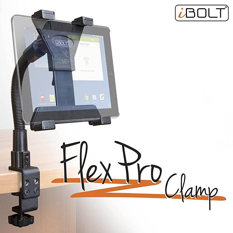 TabDock Flexpro Clamp- Heavy Duty C-Clamp Mount for All 7" - 10" Tablets ( iPad , Nexus, Samsung Galaxy Tab ) for Desks, Tables, Wheelchairs, etc : Great for Homes, Schools, Offices, Hospitals
