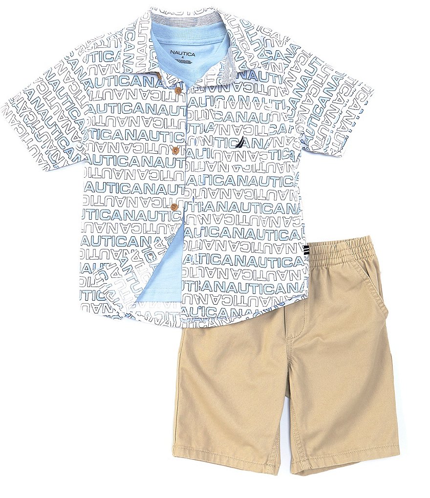 Kinetic by Class Club Little Boys 2T-7 Short-Sleeve Play Hard Performance Tee and Shorts Set