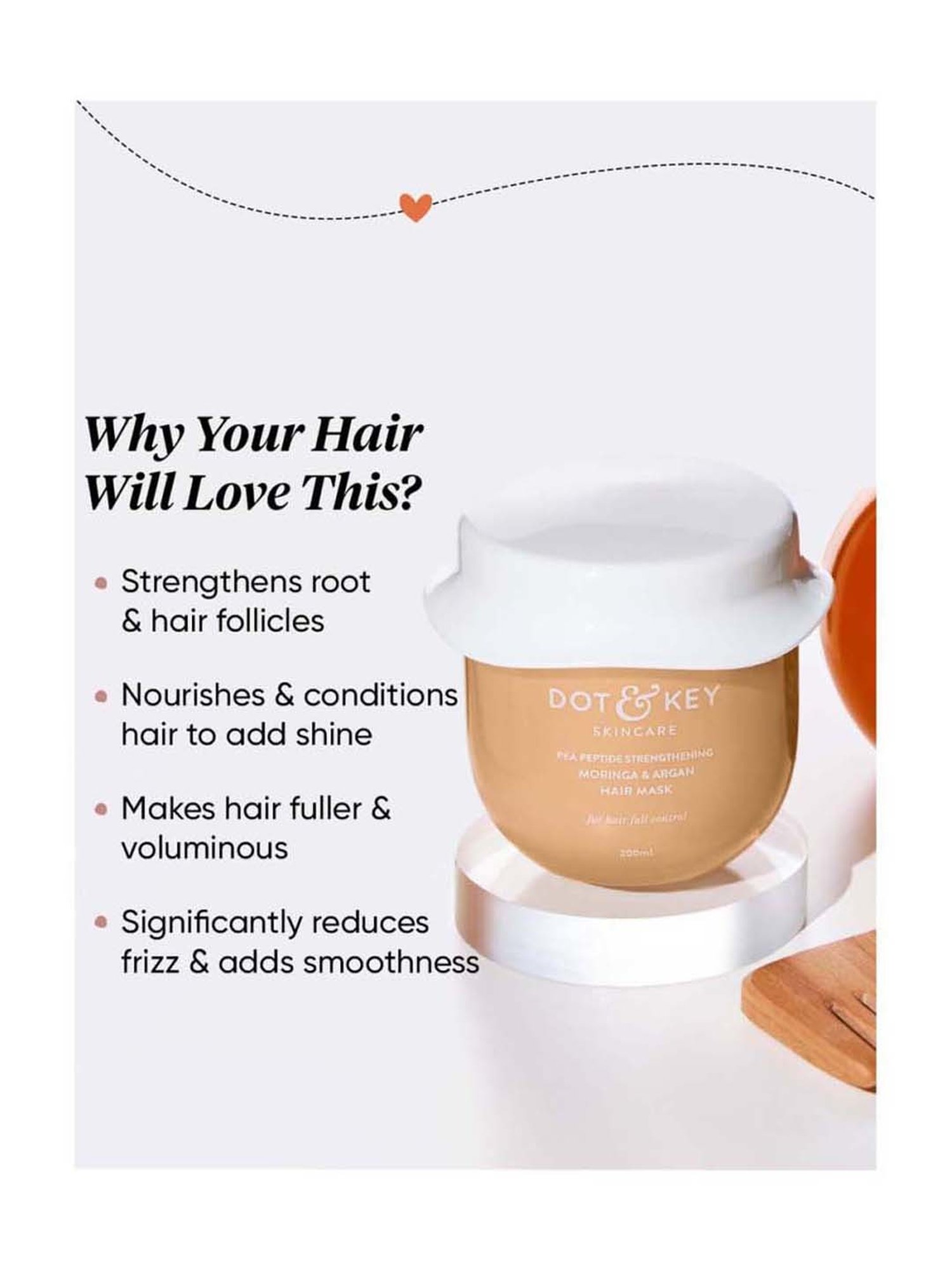 Dot & Key Pea Peptide Strengthening Moringa & Argan Hair Mask - 200 ml