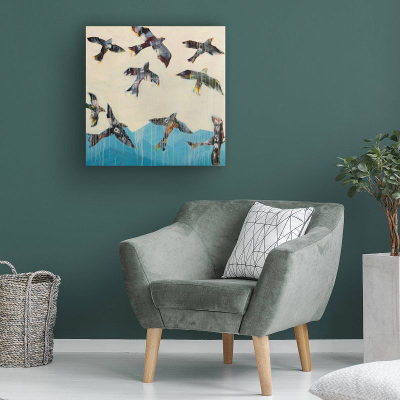 18" x 18" Kellie Day 'Ravens Rising' Unframed Canvas Art - Trademark Fine Art