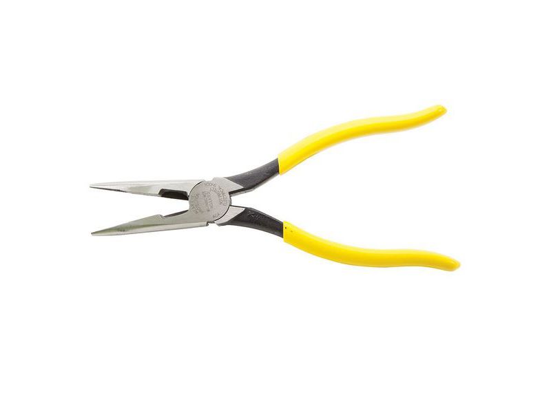 KLEIN TOOLS D203-8 Pliers, Long Nose Side-Cutters, 8-Inch