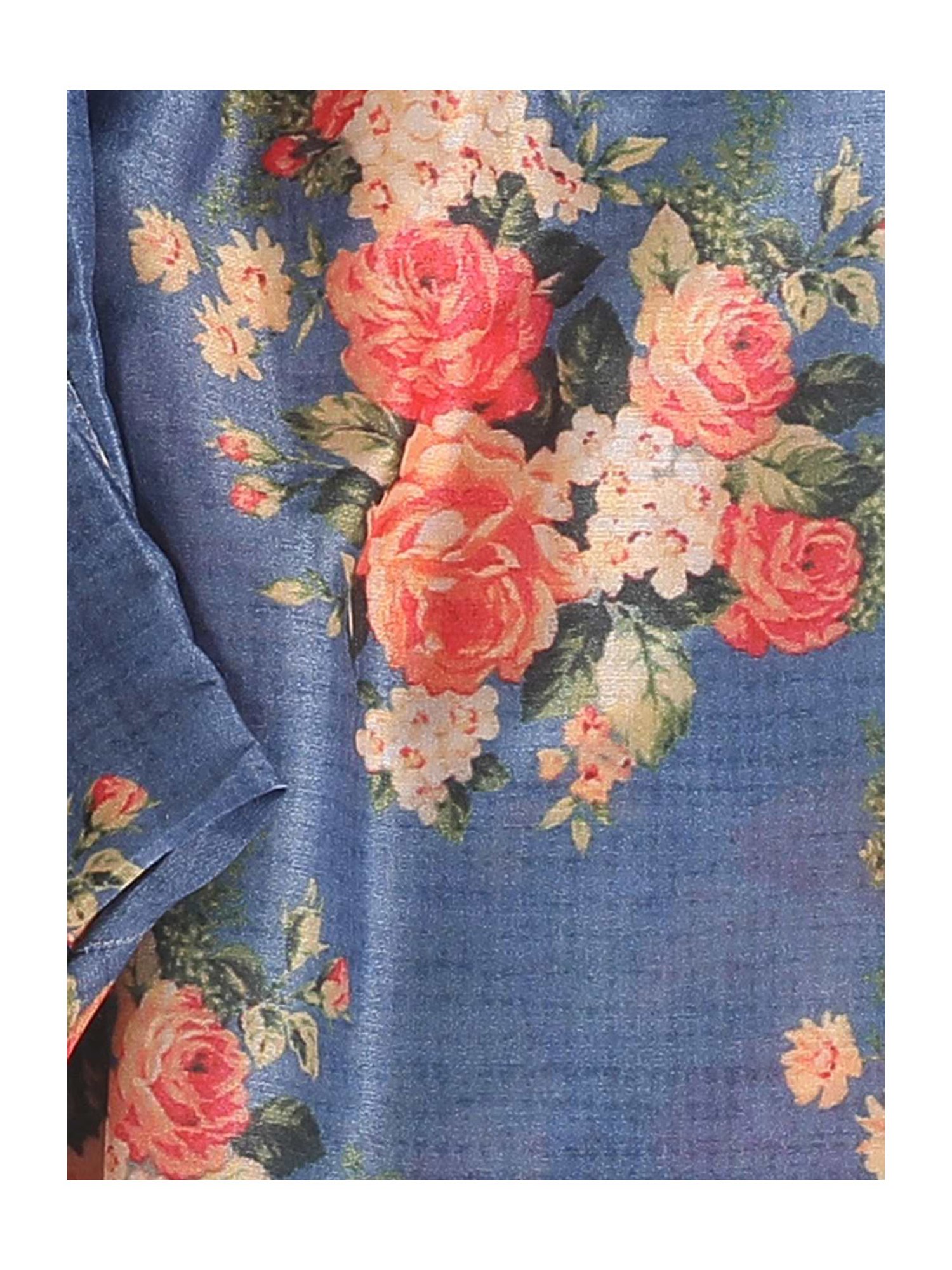 VASTRAMAY SISHU Blue & Pink Cotton Floral Print Kurta Set