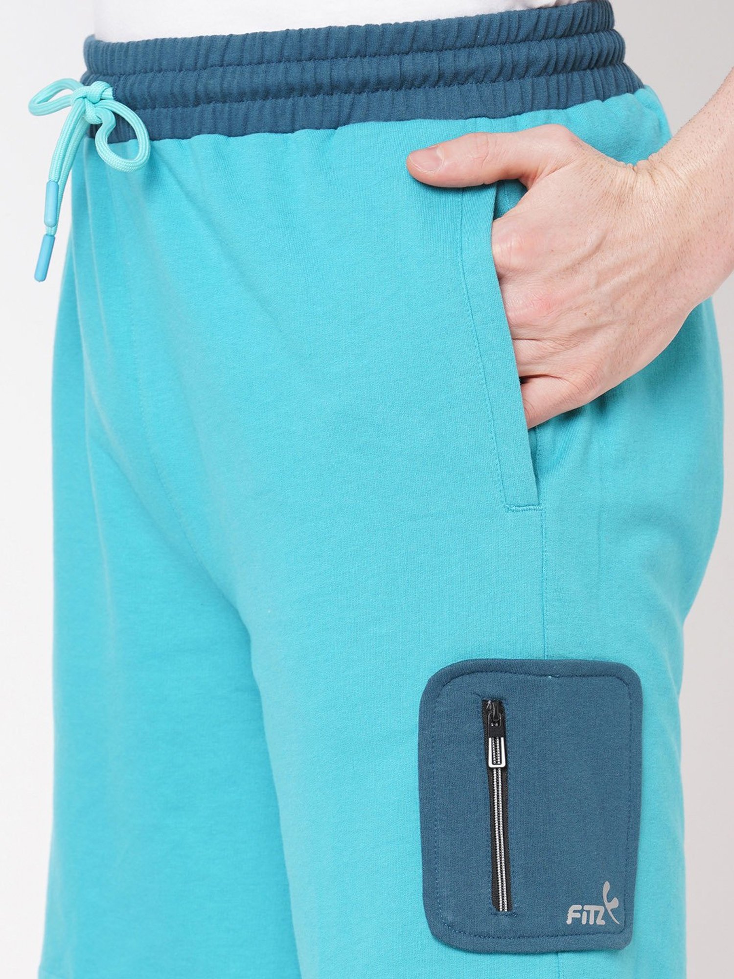 Fitz Blue Slim Fit Sports Shorts