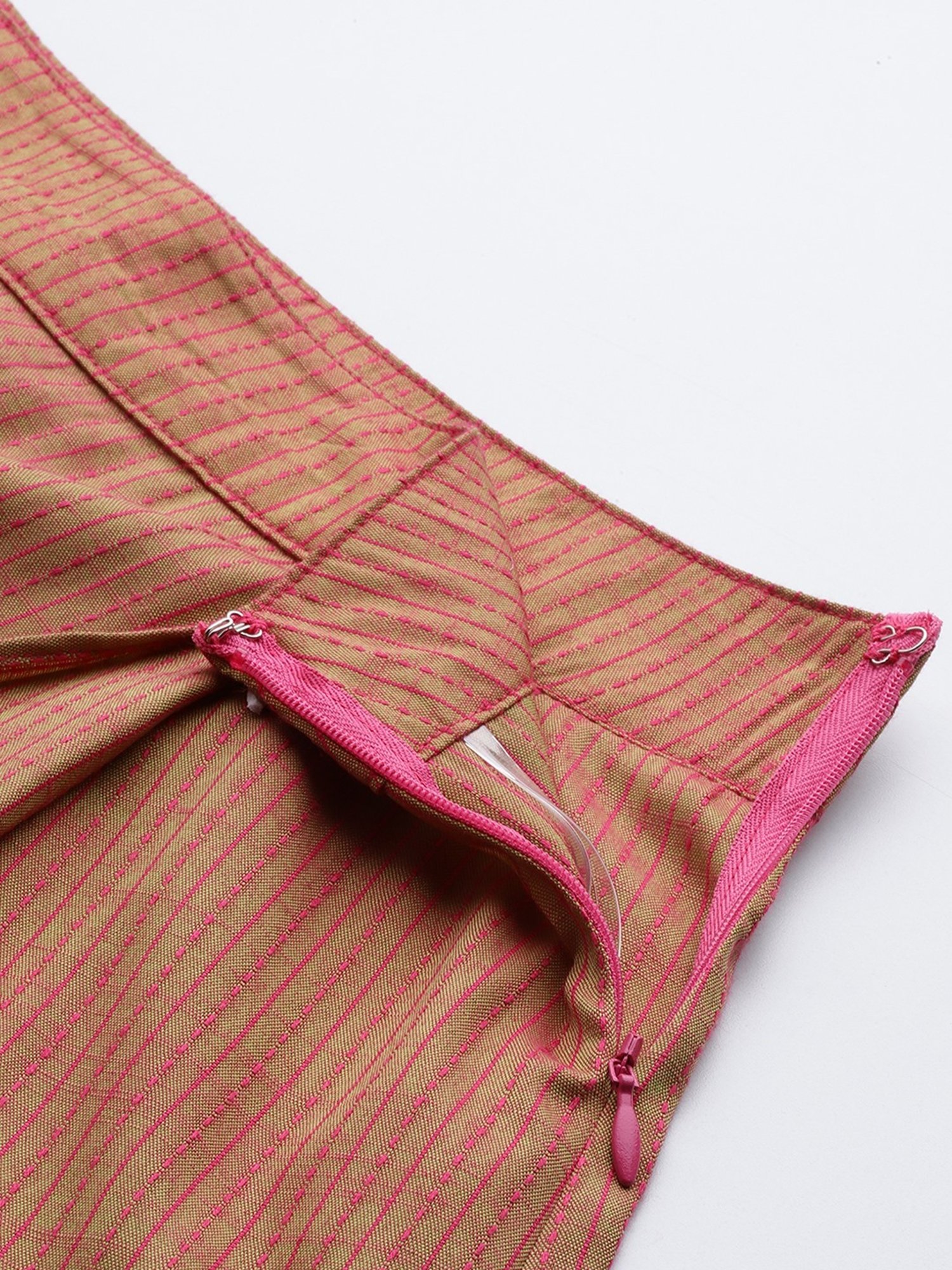 aarke Ritu Kumar Rust Printed Short Top And Skirt Co-Ord Set